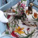 GUCCI Bamboo Hand Bag Leather 2way Blue Silver 336032 Auth bs30949-22