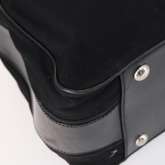 GUCCI Boston Bag Nylon Black Silver 010 1553 0301 Auth bs30950