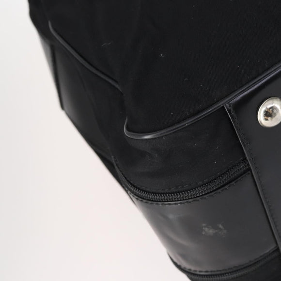 GUCCI Boston Bag Nylon Black Silver 010 1553 0301 Auth bs30950