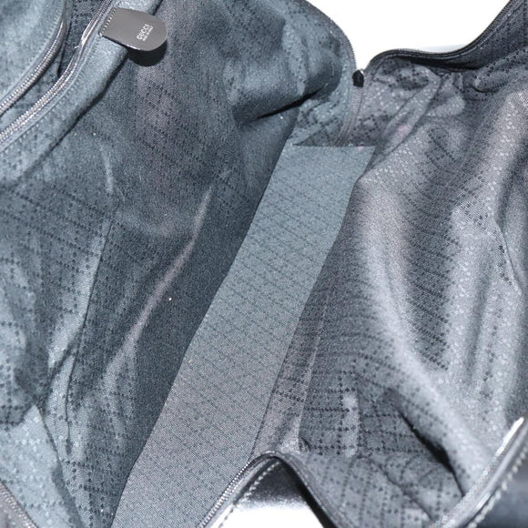 GUCCI Boston Bag Nylon Black Silver 010 1553 0301 Auth bs30950