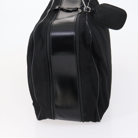 GUCCI Boston Bag Nylon Black Silver 010 1553 0301 Auth bs30950