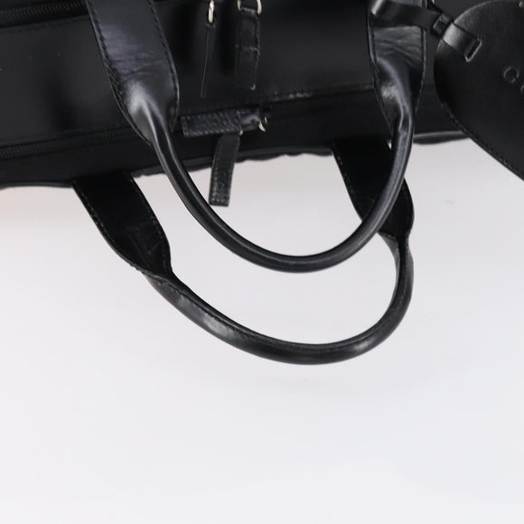 GUCCI Boston Bag Nylon Black Silver 010 1553 0301 Auth bs30950