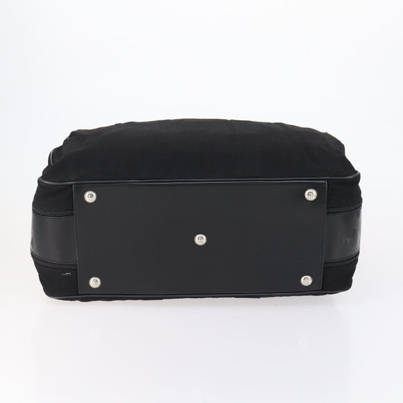 GUCCI Boston Bag Nylon Black Silver 010 1553 0301 Auth bs30950