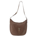 GUCCI Shoulder Bag Leather Brown Gold Auth bs30951-1