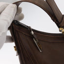 GUCCI Shoulder Bag Leather Brown Gold Auth bs30951-9