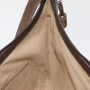 GUCCI Shoulder Bag Leather Brown Gold Auth bs30951-18