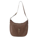 GUCCI Shoulder Bag Leather Brown Gold Auth bs30951-13