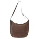 GUCCI Shoulder Bag Leather Brown Gold Auth bs30951-2