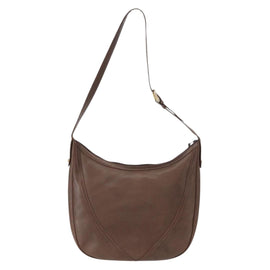 GUCCI Shoulder Bag Leather Brown Gold Auth bs30951 - 0