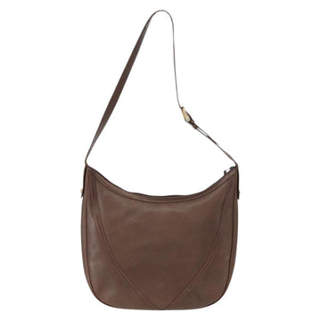 GUCCI Shoulder Bag Leather Brown Gold Auth bs30951 - 0