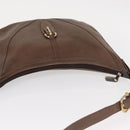 GUCCI Shoulder Bag Leather Brown Gold Auth bs30951-6