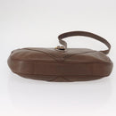 GUCCI Shoulder Bag Leather Brown Gold Auth bs30951-5