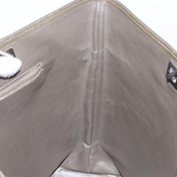 GUCCI Tote Bag Satin Brown Silver 002 1098 Auth bs30953