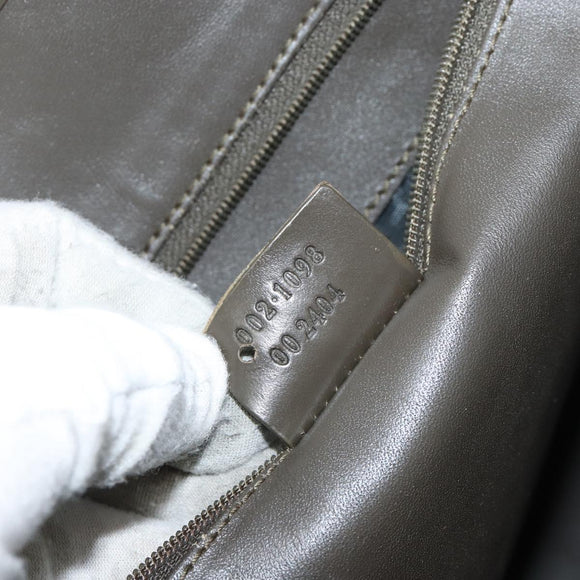 GUCCI Tote Bag Satin Brown Silver 002 1098 Auth bs30953