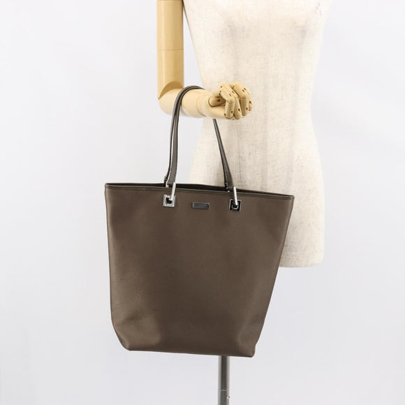 GUCCI Tote Bag Satin Brown Silver 002 1098 Auth bs30953