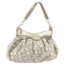 VERSACE Chain Shoulder Bag Canvas Champagne Gold Auth bs30954-1