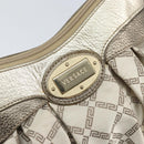 VERSACE Chain Shoulder Bag Canvas Champagne Gold Auth bs30954-17
