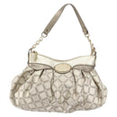 VERSACE Chain Shoulder Bag Canvas Champagne Gold Auth bs30954-13