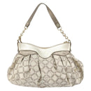 VERSACE Chain Shoulder Bag Canvas Champagne Gold Auth bs30954-2