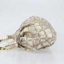 VERSACE Chain Shoulder Bag Canvas Champagne Gold Auth bs30954-4