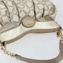 VERSACE Chain Shoulder Bag Canvas Champagne Gold Auth bs30954-6