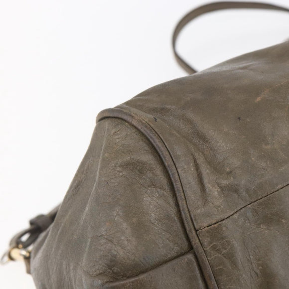 Chloe Etel Hand Bag Leather 2way Beige Gold Auth bs30955