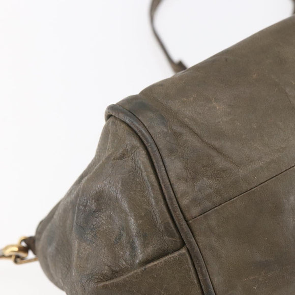 Chloe Etel Hand Bag Leather 2way Beige Gold Auth bs30955