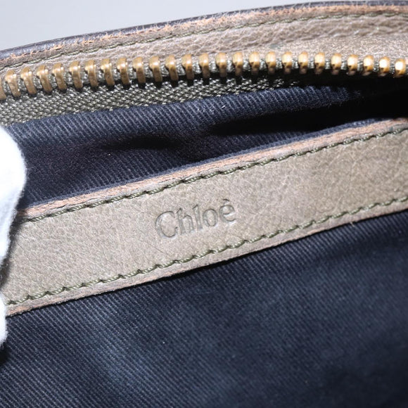 Chloe Etel Hand Bag Leather 2way Beige Gold Auth bs30955