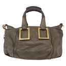 Chloe Etel Hand Bag Leather 2way Beige Gold Auth bs30955-2