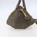 Chloe Etel Hand Bag Leather 2way Beige Gold Auth bs30955-3