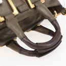 Chloe Etel Hand Bag Leather 2way Beige Gold Auth bs30955-7