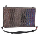 Christian Louboutin Studs Chain Shoulder Bag Canvas Pink Auth bs30956-1