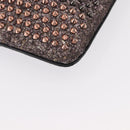 Christian Louboutin Studs Chain Shoulder Bag Canvas Pink Auth bs30956-9