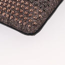 Christian Louboutin Studs Chain Shoulder Bag Canvas Pink Auth bs30956-15