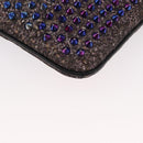 Christian Louboutin Studs Chain Shoulder Bag Canvas Pink Auth bs30956-16