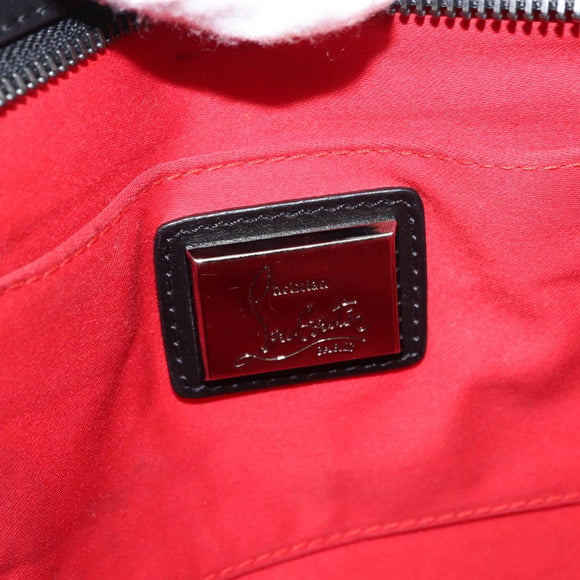 Christian Louboutin Studs Chain Shoulder Bag Canvas Pink Auth bs30956