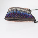 Christian Louboutin Studs Chain Shoulder Bag Canvas Pink Auth bs30956-3