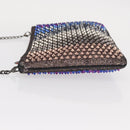 Christian Louboutin Studs Chain Shoulder Bag Canvas Pink Auth bs30956-4