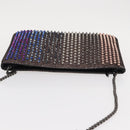 Christian Louboutin Studs Chain Shoulder Bag Canvas Pink Auth bs30956-6