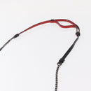 Christian Louboutin Studs Chain Shoulder Bag Canvas Pink Auth bs30956-8