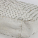 BOTTEGA VENETA INTRECCIATO Shoulder Bag Leather White Silver Auth bs30958-10