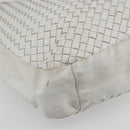 BOTTEGA VENETA INTRECCIATO Shoulder Bag Leather White Silver Auth bs30958-13