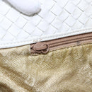 BOTTEGA VENETA INTRECCIATO Shoulder Bag Leather White Silver Auth bs30958-15