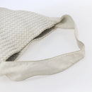 BOTTEGA VENETA INTRECCIATO Shoulder Bag Leather White Silver Auth bs30958-7