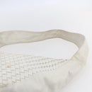BOTTEGA VENETA INTRECCIATO Shoulder Bag Leather White Silver Auth bs30958-8