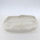 BOTTEGA VENETA INTRECCIATO Shoulder Bag Leather White Silver Auth bs30958-9