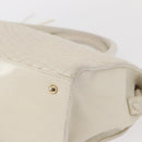 BALLY Hand Bag Leather White Gold Auth bs30959-14