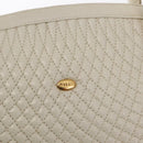 BALLY Hand Bag Leather White Gold Auth bs30959-17