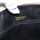 BALLY Hand Bag Leather White Gold Auth bs30959-18