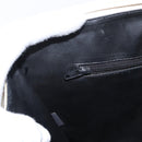 BALLY Hand Bag Leather White Gold Auth bs30959-21